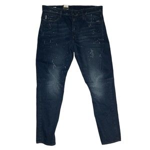 G-Star Raw Scutar 3-D Slim Tapered Taint Destroyed Dark Blue W34 L32, Men's, NWT